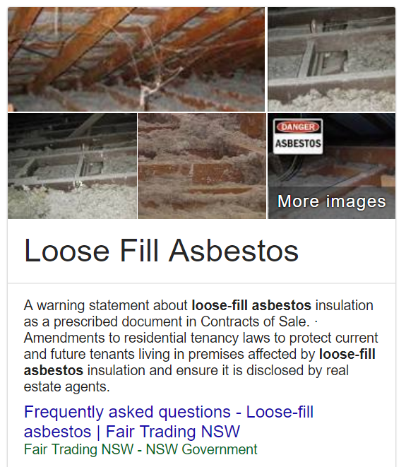 Loose fill asbestos insulation NSW state government free testing voluntary purchase and demolition program property value in Newcastle