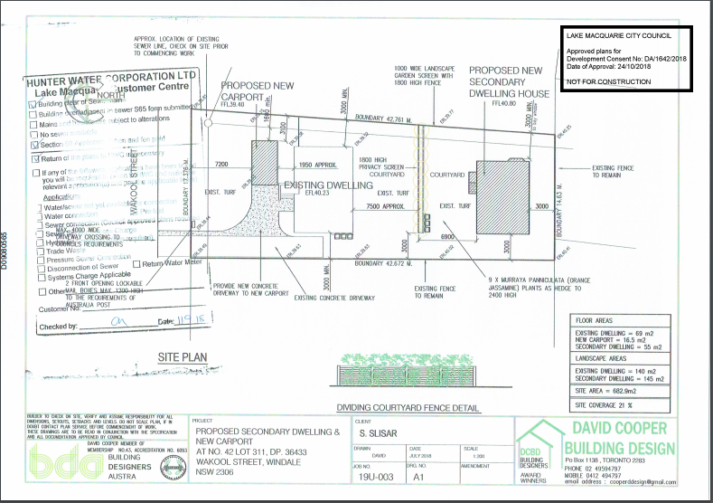 DA Approval Backyard granny flat, secondary dwelling, garage carport for Lake Macquarie Newcastle area - Windale